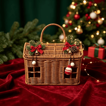 Square rattan storage basket