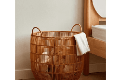 Tabletop rattan storage basket