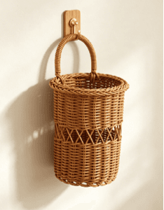 Tall rattan tote
